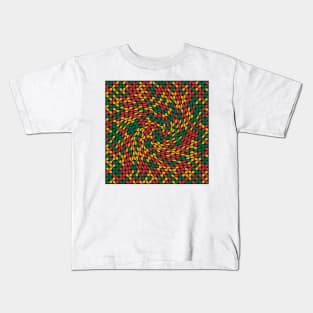 Twisted Metaballs Pattern (Rasta Colours) Kids T-Shirt